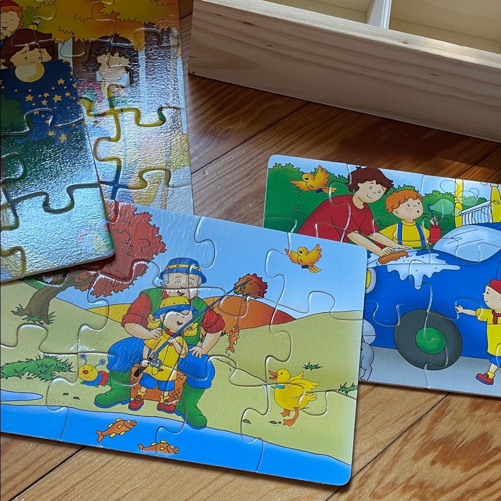 Caillou Wooden Puzzle Box Set
